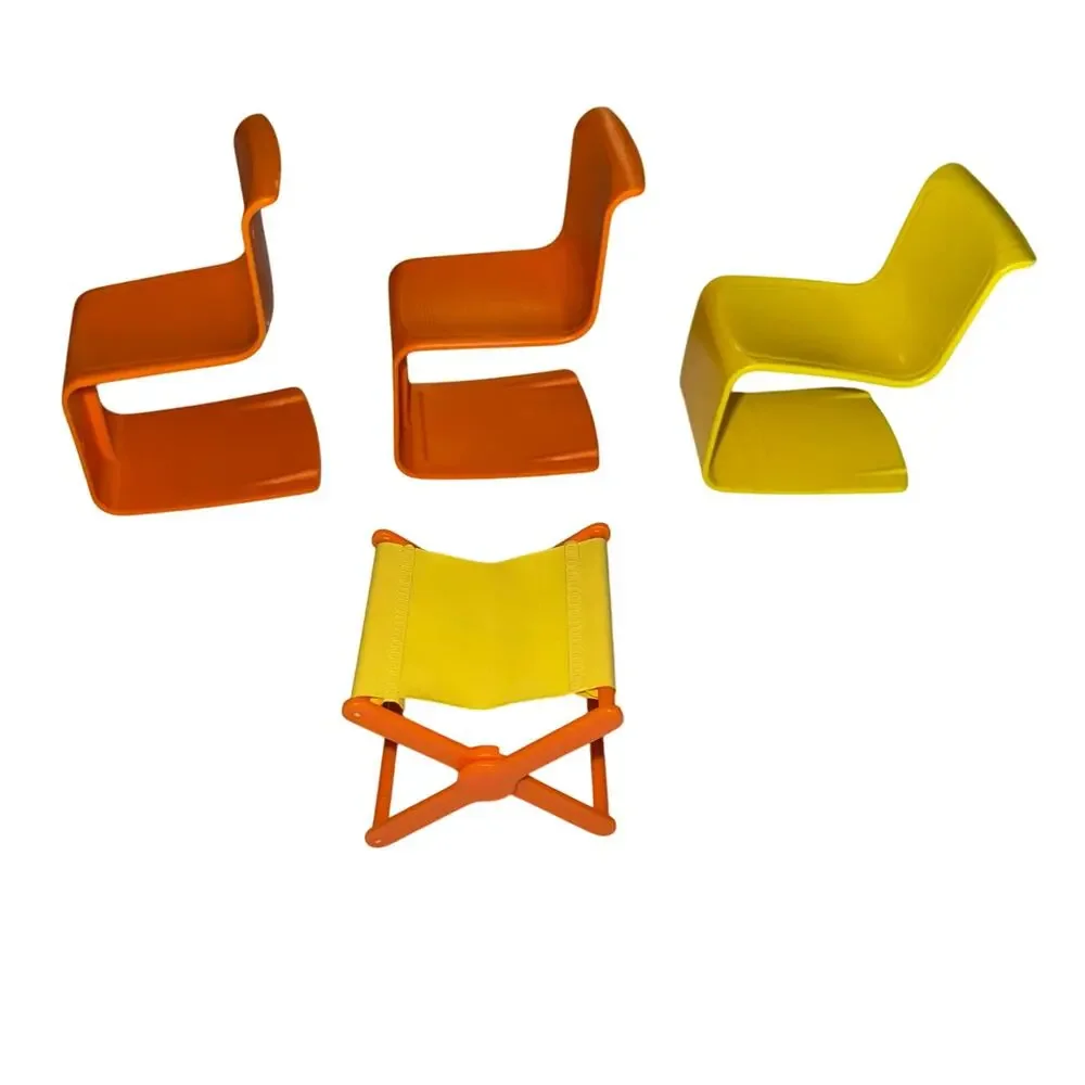 Vintage Barbie Chairs Lot Bundle 70's‎ Camper Chair 4 Pieces
